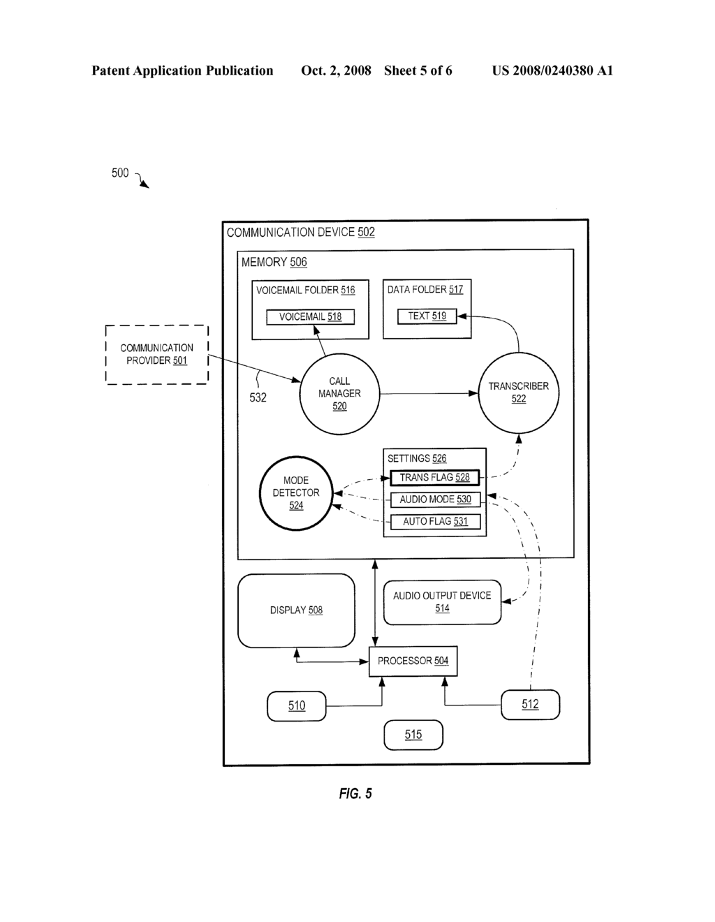 System And Method For Controlling Voicemail Transcription From A Communication Device - diagram, schematic, and image 06