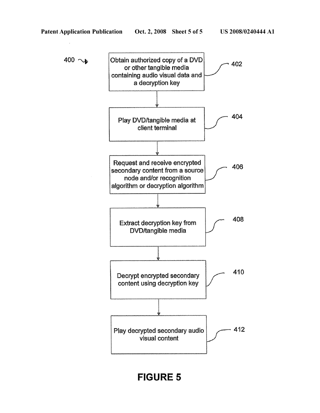 METHOD OF DISTRIBUTING A DECRYPTION KEY IN FIXED-CONTENT DATA - diagram, schematic, and image 06