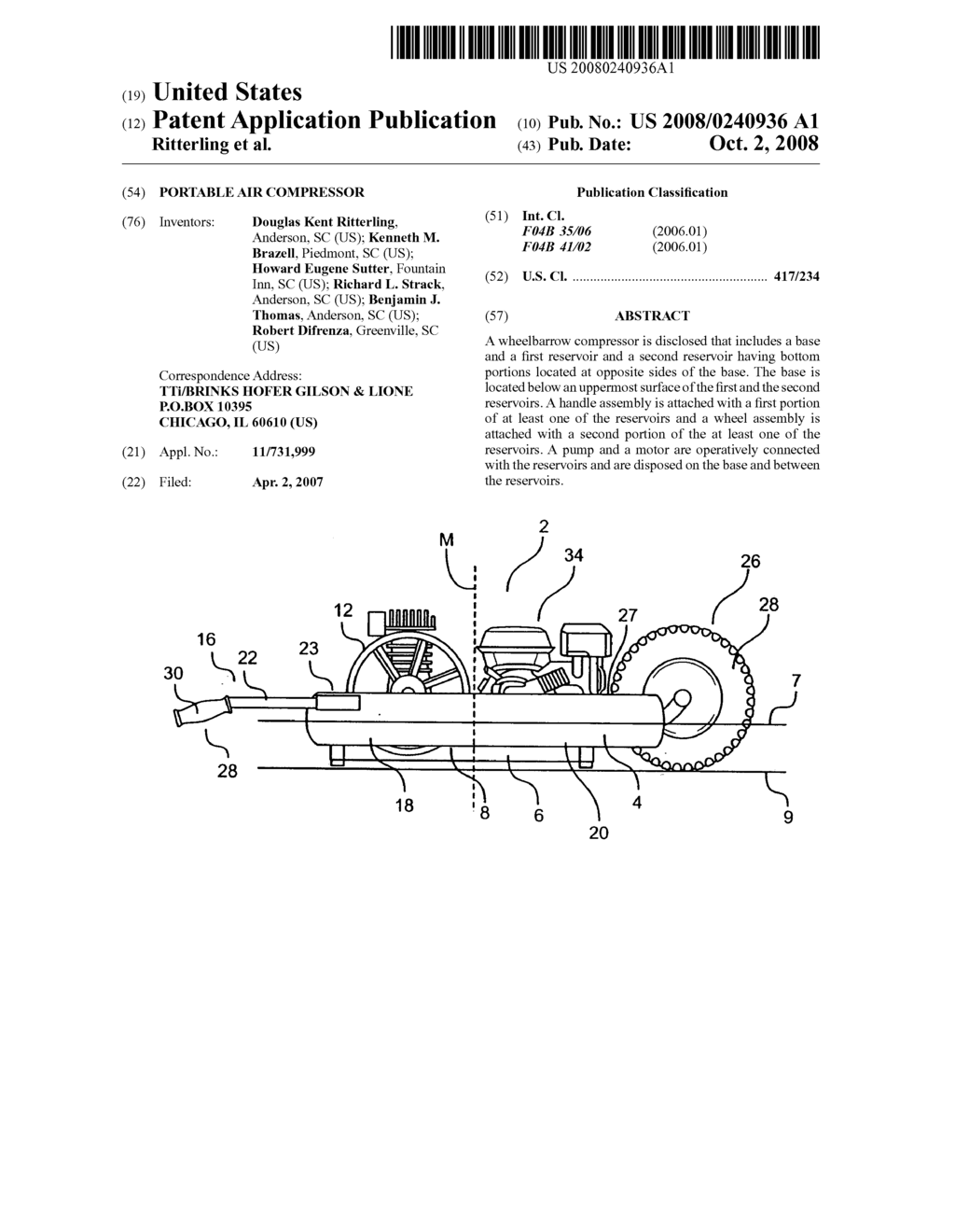 Portable air compressor - diagram, schematic, and image 01