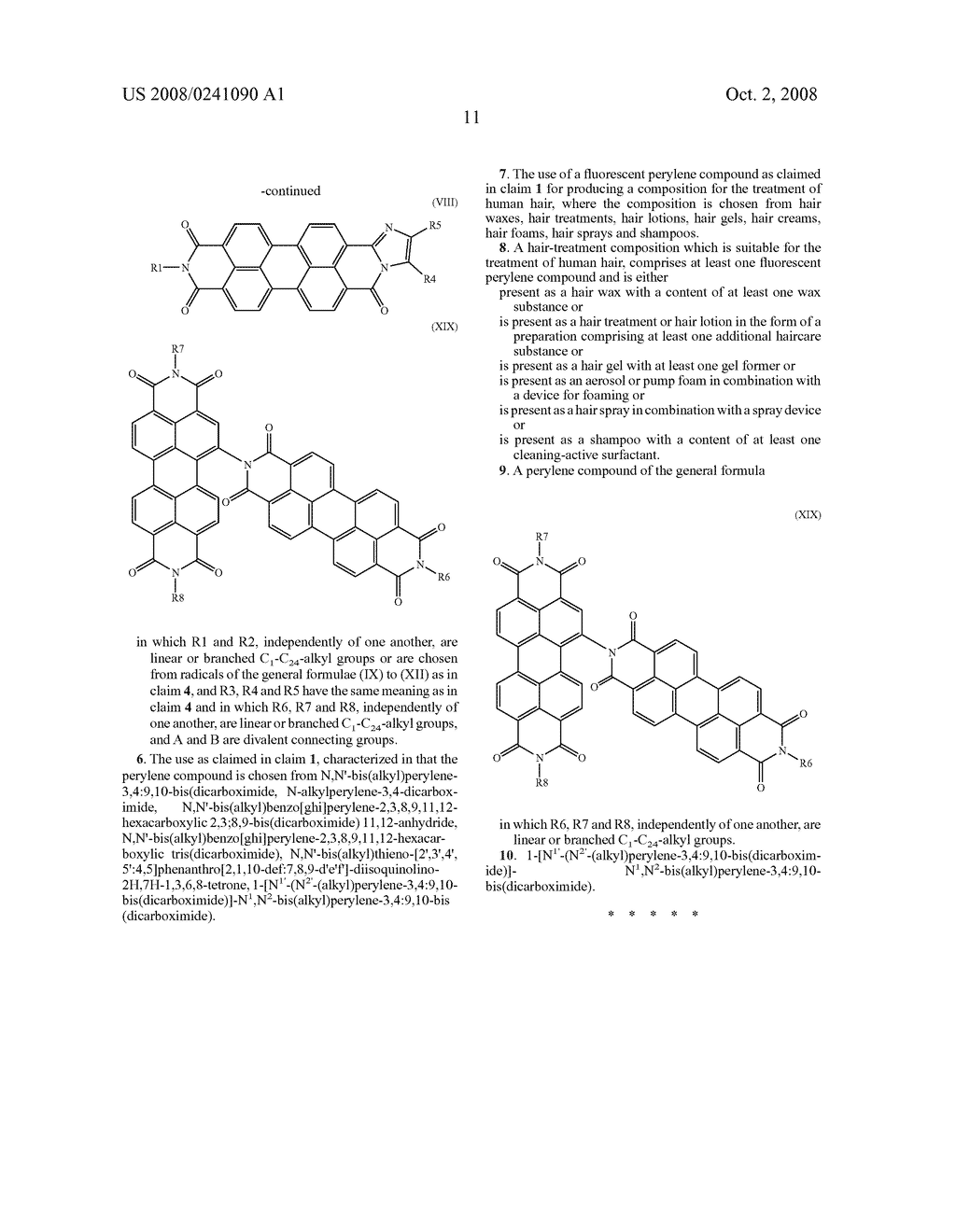 Use of Fluorescent Perylene Compounds for the Treatment of Human Hair - diagram, schematic, and image 12