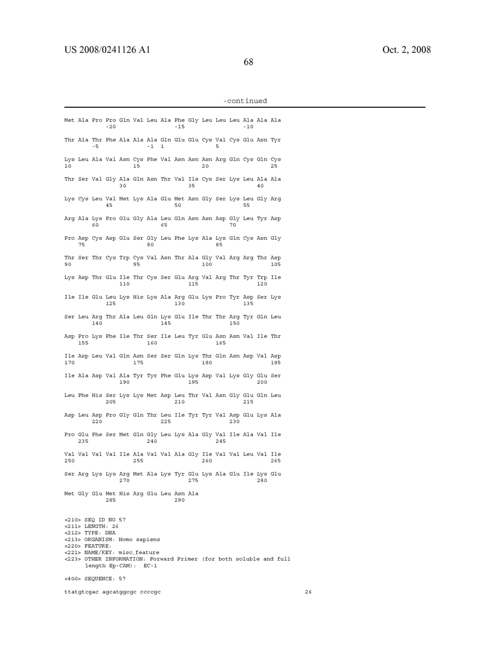 Nucleic acids encoding Human Engineered heavy and light chain variable region sequences to Ep-CAM - diagram, schematic, and image 90