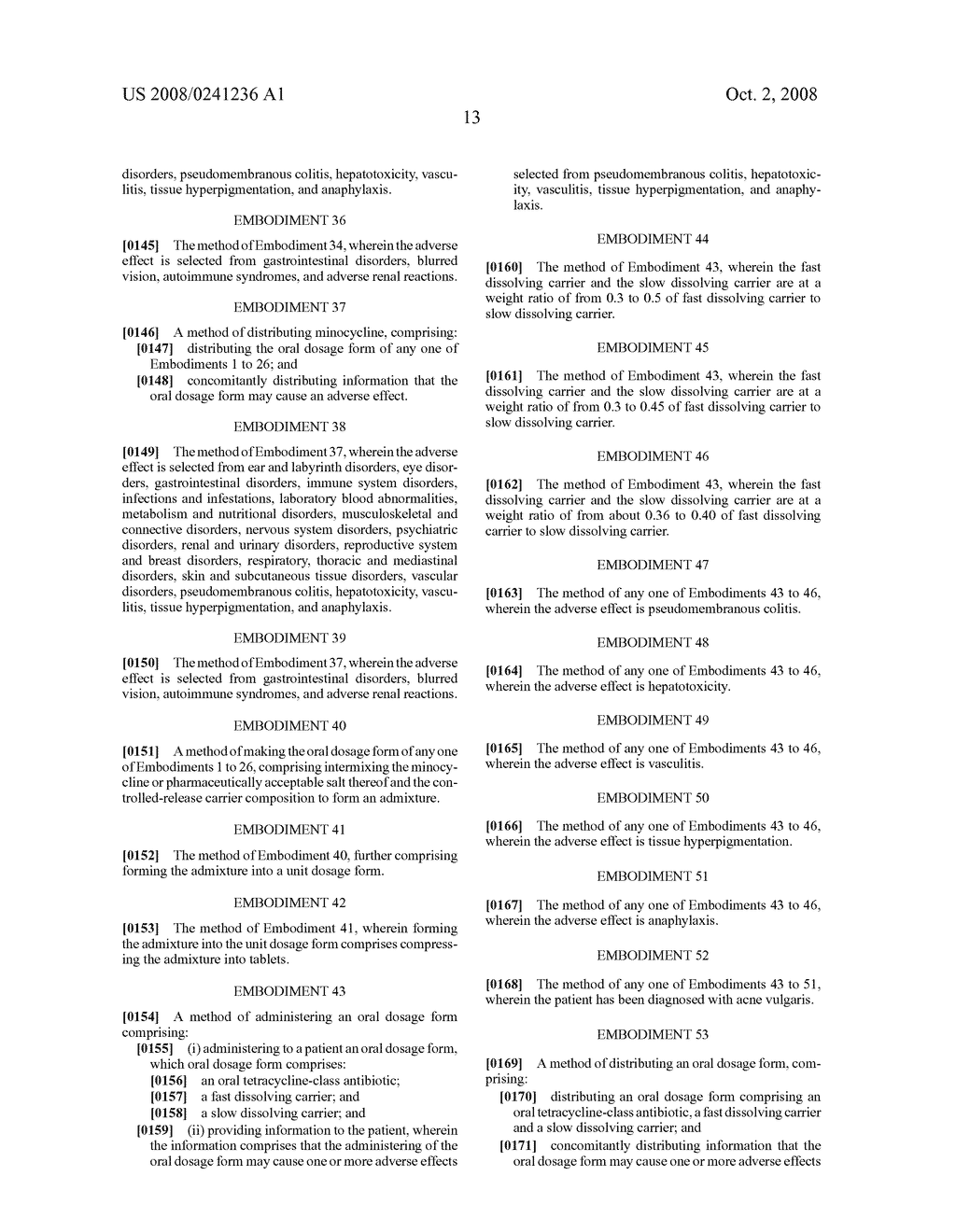 MINOCYCLINE ORAL DOSAGE FORMS FOR THE TREATMENT OF ACNE - diagram, schematic, and image 28