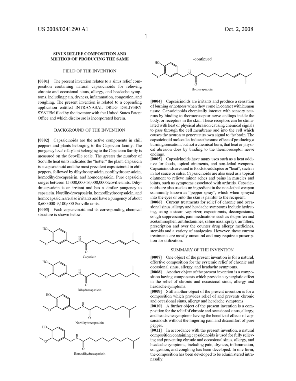 Sinus relief composition and method of producing the same - diagram, schematic, and image 02