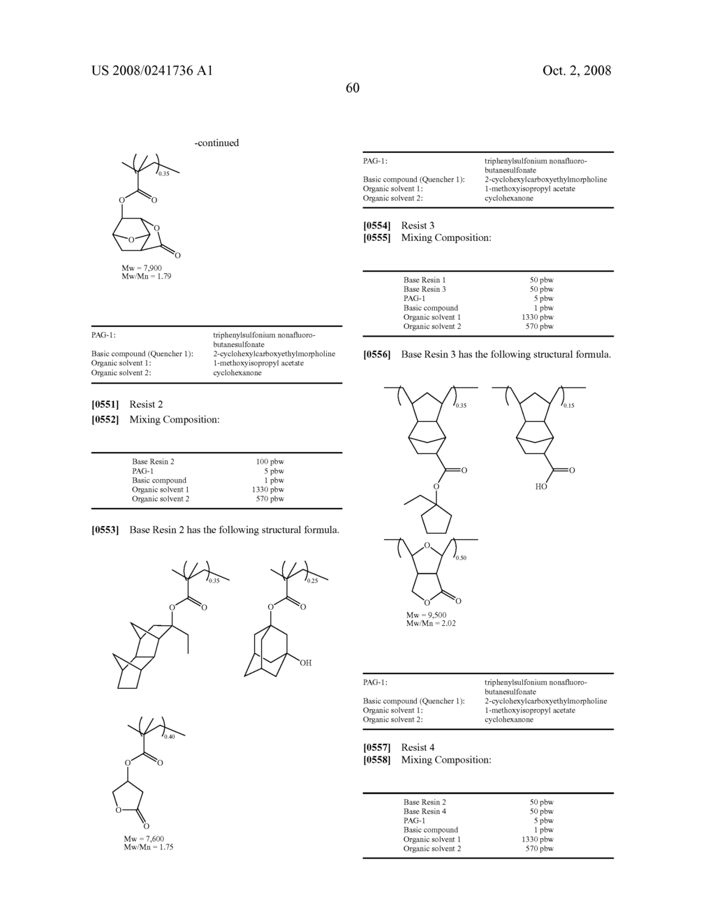 RESIST COMPOSITION AND PATTERNING PROCESS - diagram, schematic, and image 61