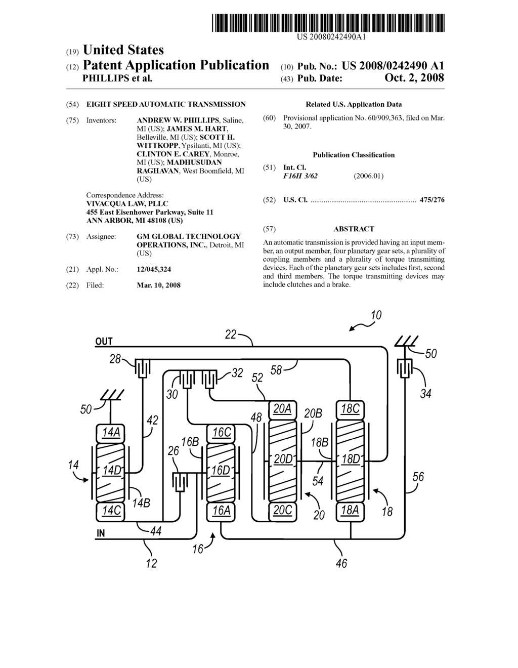 EIGHT SPEED AUTOMATIC TRANSMISSION - diagram, schematic, and image 01