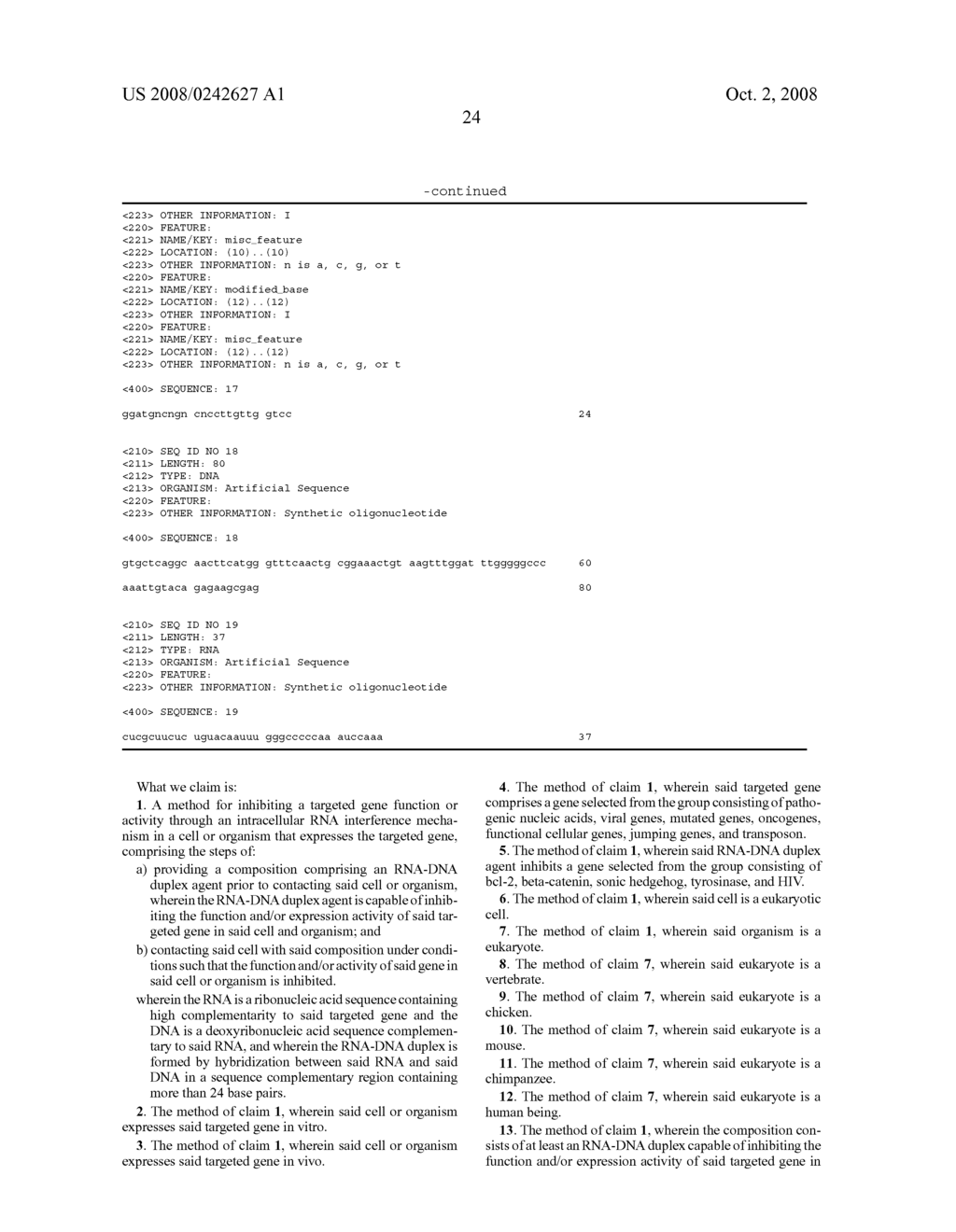 NOVEL RNA INTERFERENCE METHODS USING DNA-RNA DUPLEX CONSTRUCTS - diagram, schematic, and image 39