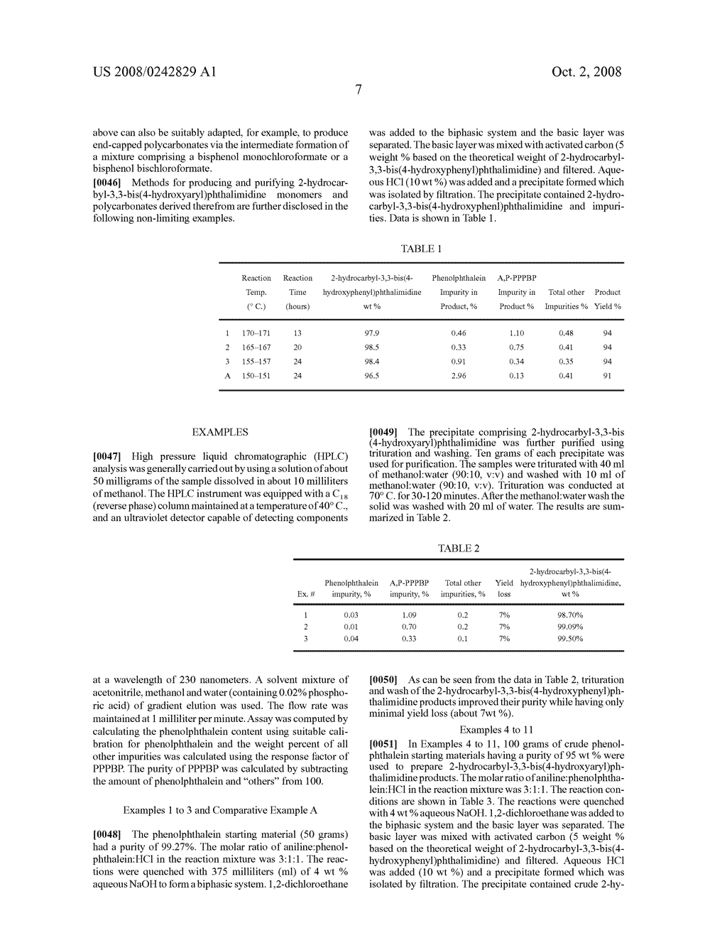 METHODS FOR PRODUCING AND PURIFYING 2-HYDROCARBYL-3,3-BIS(4-HYDROXYARYL)PHTHALIMIDINE MONOMERS AND POLYCARBONATES DERIVED THEREFROM - diagram, schematic, and image 08