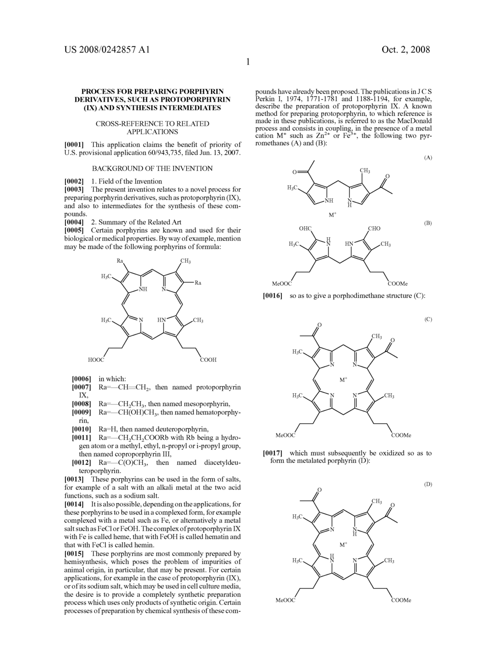 Process For Preparing Porphyrin Derivatives, Such As Protoporphyrin (IX) And Synthesis Intermediates - diagram, schematic, and image 02