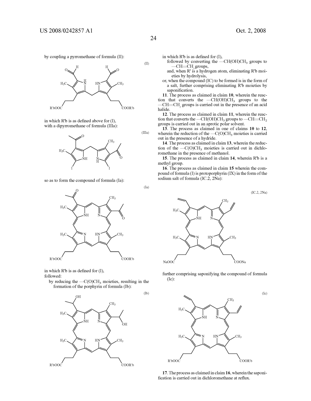 Process For Preparing Porphyrin Derivatives, Such As Protoporphyrin (IX) And Synthesis Intermediates - diagram, schematic, and image 25