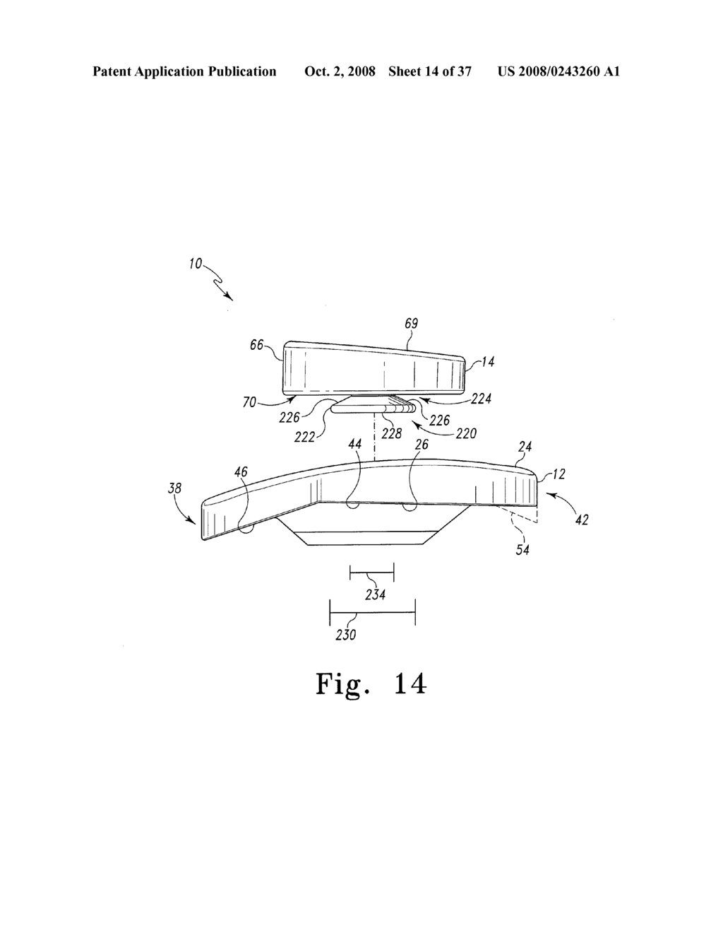 MOBILE BEARING ASSEMBLY HAVING A NON-PLANAR INTERFACE - diagram, schematic, and image 15