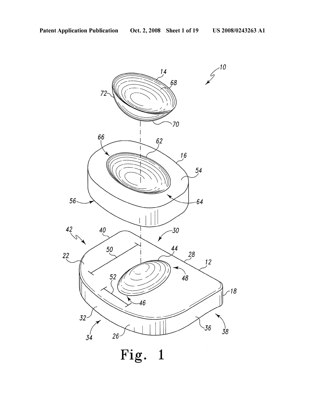 MOBILE BEARING ASSEMBLY HAVING MULTIPLE ARTICULATION INTERFACES - diagram, schematic, and image 02