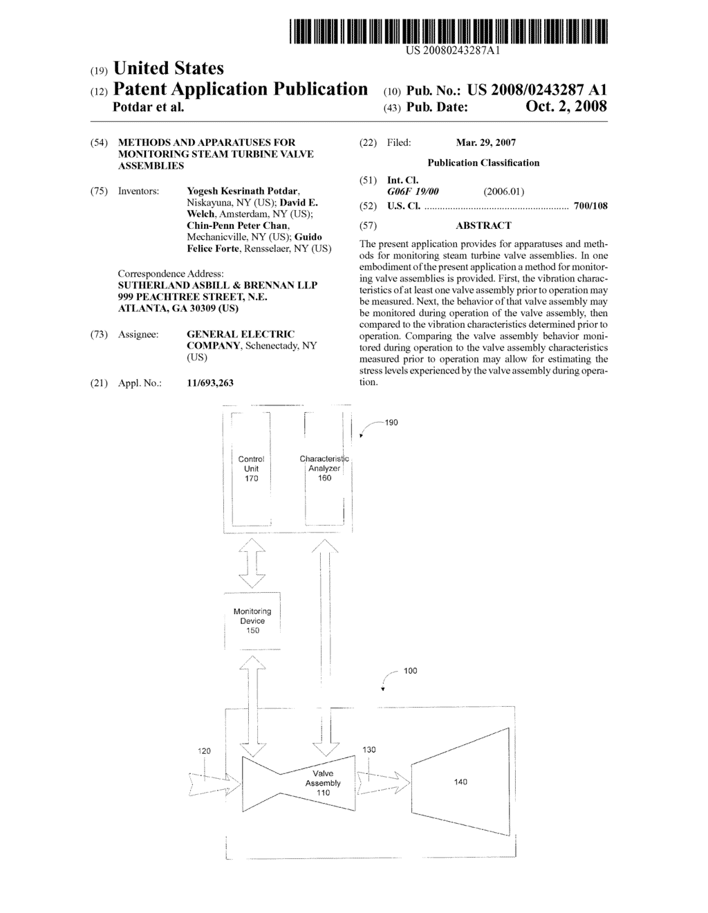 Methods and Apparatuses for Monitoring Steam Turbine Valve Assemblies - diagram, schematic, and image 01