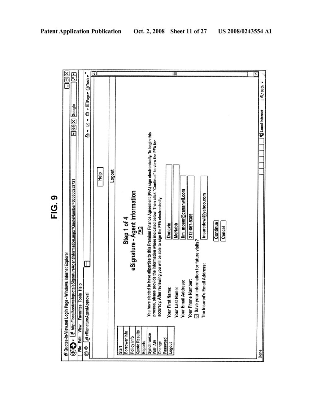 System and Method of Electronically Perfecting a Premium Finance Agreement - diagram, schematic, and image 12