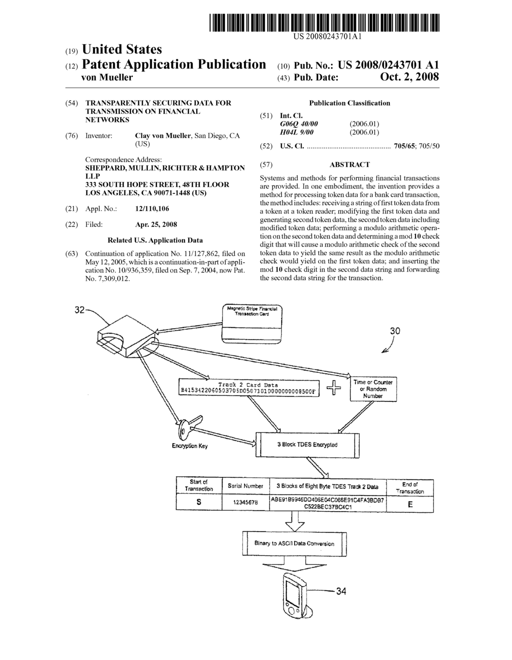 TRANSPARENTLY SECURING DATA FOR TRANSMISSION ON FINANCIAL NETWORKS - diagram, schematic, and image 01