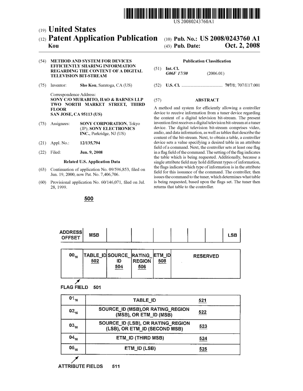 METHOD AND SYSTEM FOR DEVICES EFFICIENTLY SHARING INFORMATION REGARDING THE CONTENT OF A DIGITAL TELEVISION BIT-STREAM - diagram, schematic, and image 01