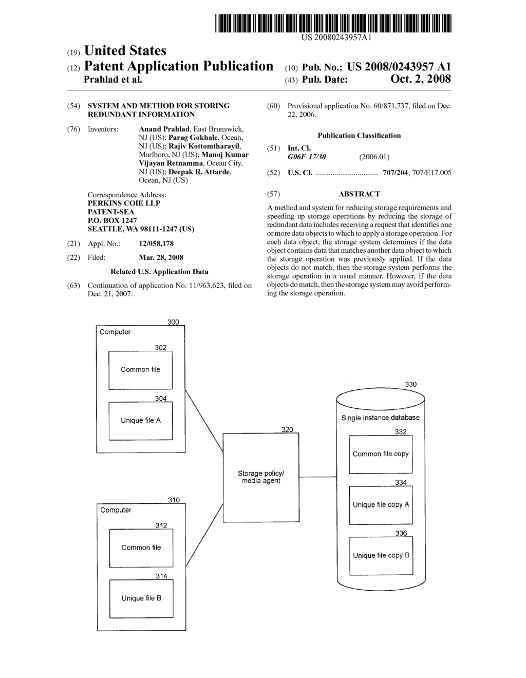 SYSTEM AND METHOD FOR STORING REDUNDANT INFORMATION - diagram, schematic, and image 01