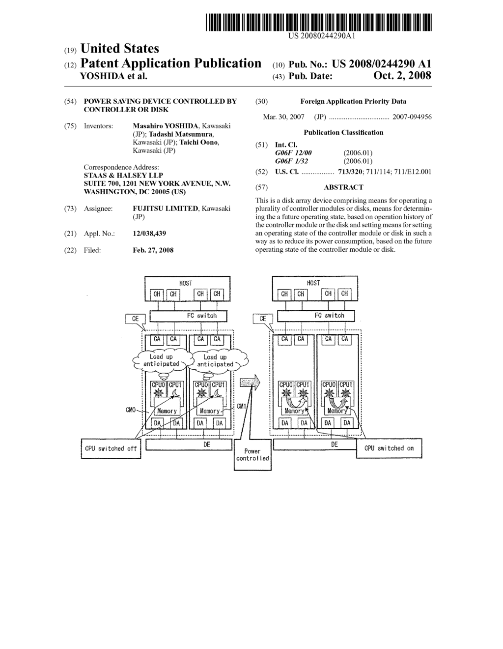 POWER SAVING DEVICE CONTROLLED BY CONTROLLER OR DISK - diagram, schematic, and image 01