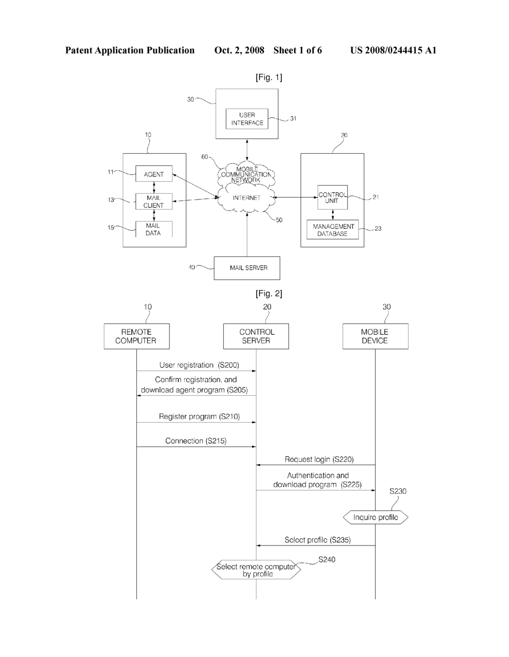 Internet Mail Client System For Mobile Devices Using Remote Computer Systems and Method Thereof - diagram, schematic, and image 02