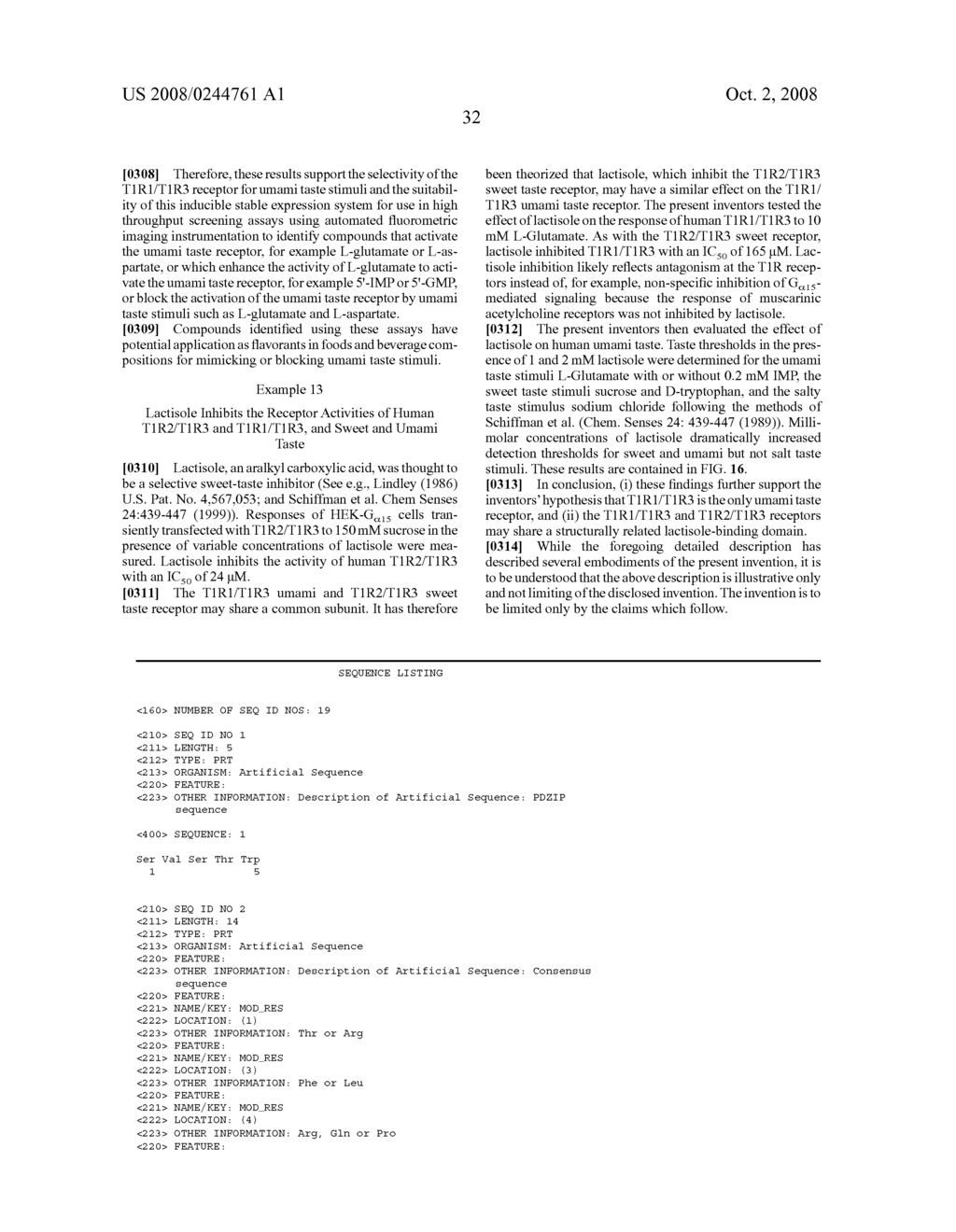 T1R HETERO-OLIGOMERIC TASTE RECEPTORS AND CELL LINES THAT EXPRESS SAID RECEPTORS AND USE THEREOF FOR IDENTIFICATION OF TASTE COMPOUNDS - diagram, schematic, and image 49