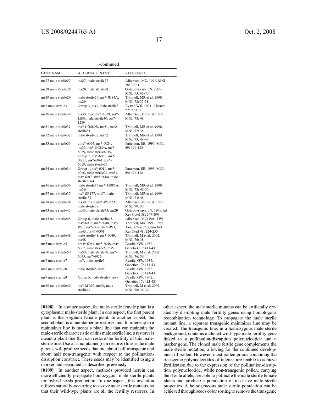 METHODS AND COMPOSITIONS FOR POLLINATION DISRUPTION - diagram, schematic, and image 18