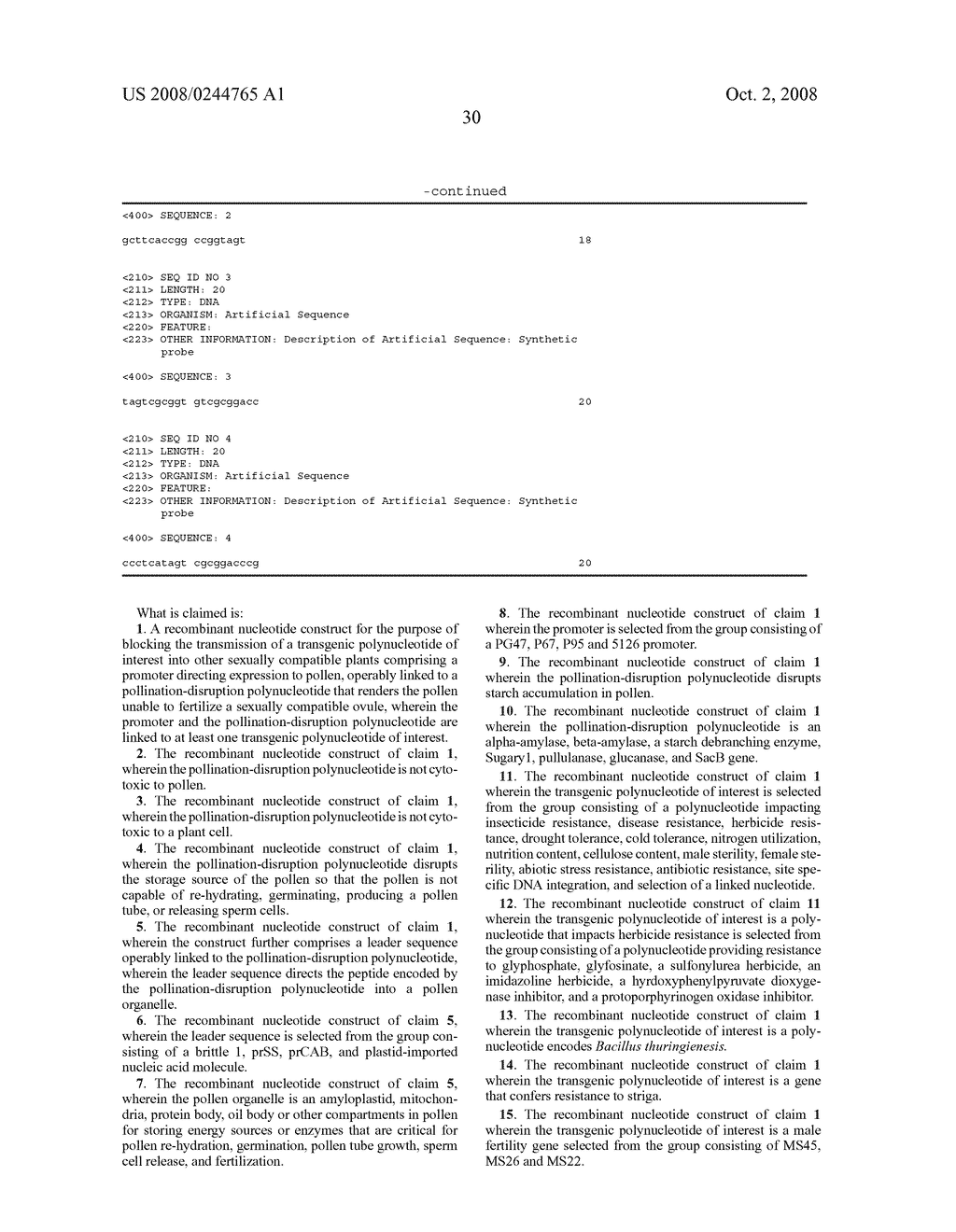 METHODS AND COMPOSITIONS FOR POLLINATION DISRUPTION - diagram, schematic, and image 31