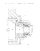 APPARATUS FOR URGING AN OIL FILM BEARING ONTO AND OFF OF A ROLL NECK IN A ROLLING MILL diagram and image