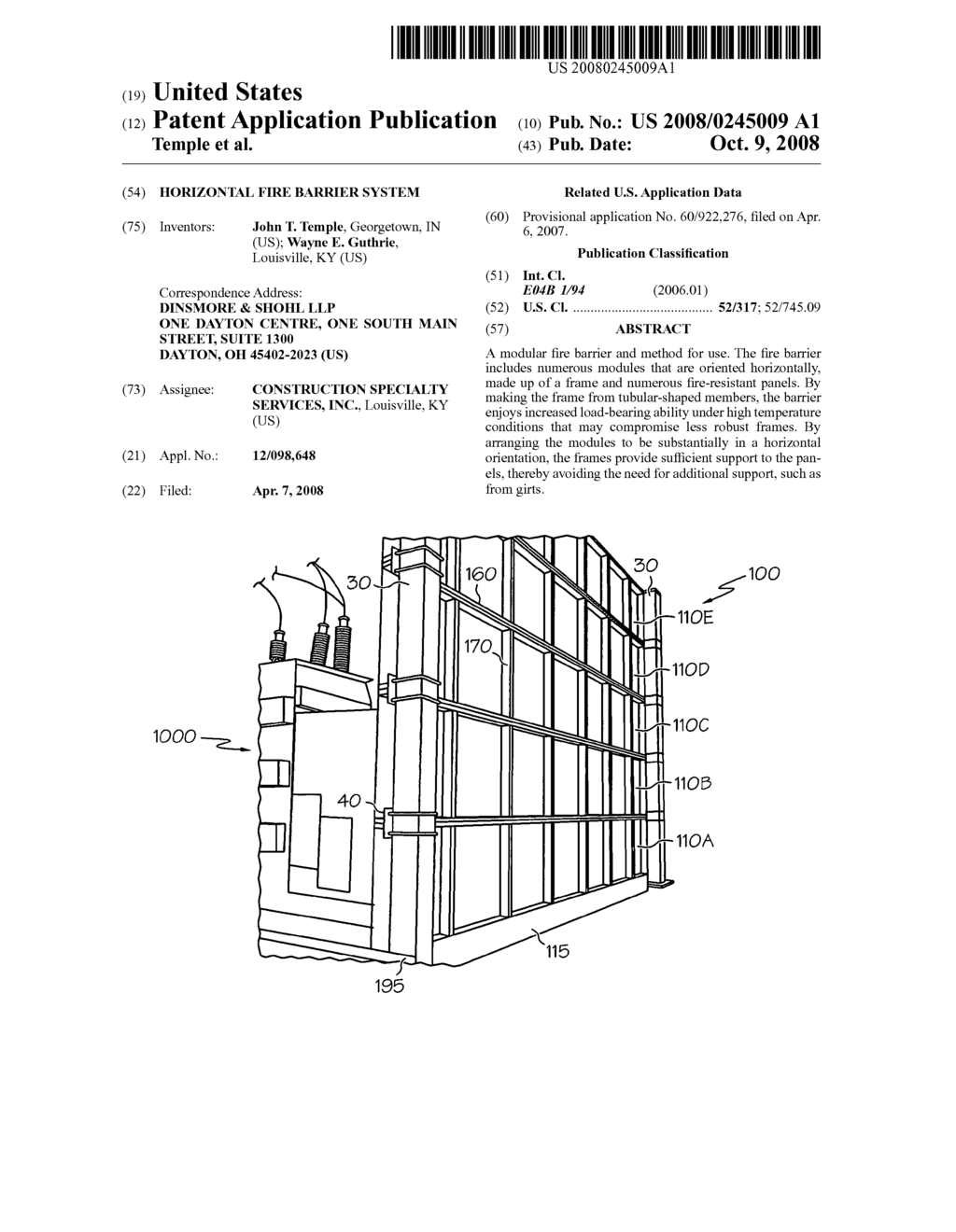 HORIZONTAL FIRE BARRIER SYSTEM - diagram, schematic, and image 01