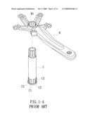 ASSEMBLY STRUCTURE OF TREADING CRANK AND SPINDLE TUBE OF THE BIKE diagram and image