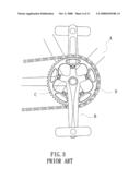 ASSEMBLY STRUCTURE OF TREADING CRANK AND SPINDLE TUBE OF THE BIKE diagram and image