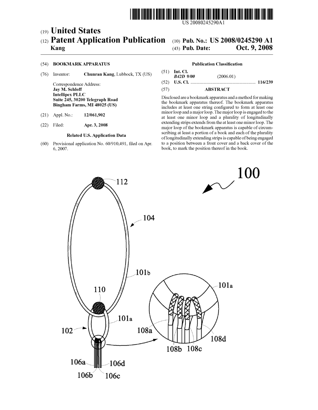 Bookmark Apparatus - diagram, schematic, and image 01