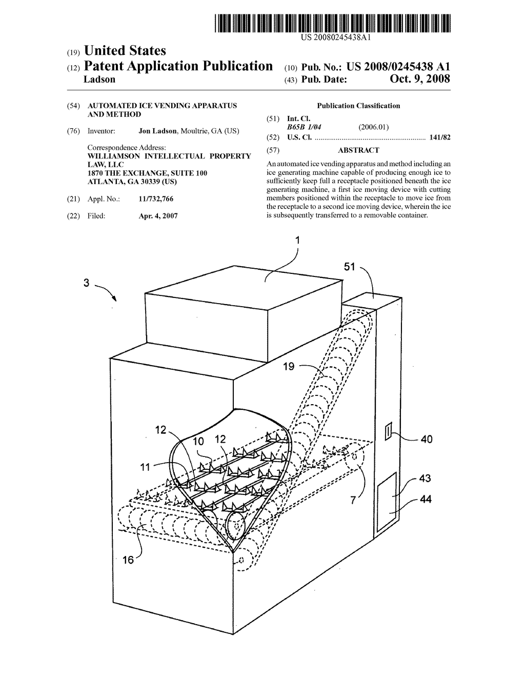 Automated ice vending apparatus and method - diagram, schematic, and image 01