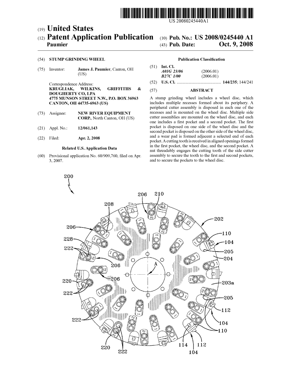 STUMP GRINDING WHEEL - diagram, schematic, and image 01