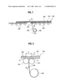 ADHESIVE-FILM EXFOLIATING DEVICE AND MANUFACTURING METHOD OF LIQUID CYRSTAL DISPLAY PANEL USING THE DEVICE diagram and image