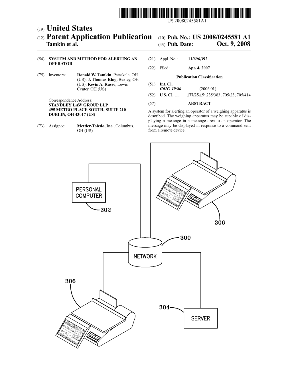 SYSTEM AND METHOD FOR ALERTING AN OPERATOR - diagram, schematic, and image 01