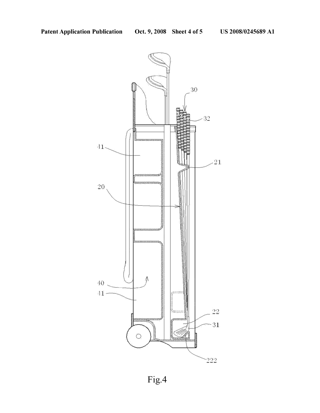 Golf Bag With Club Head Placed Downwards - diagram, schematic, and image 05