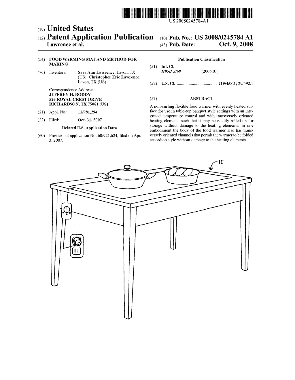 Food warming mat and method for making - diagram, schematic, and image 01