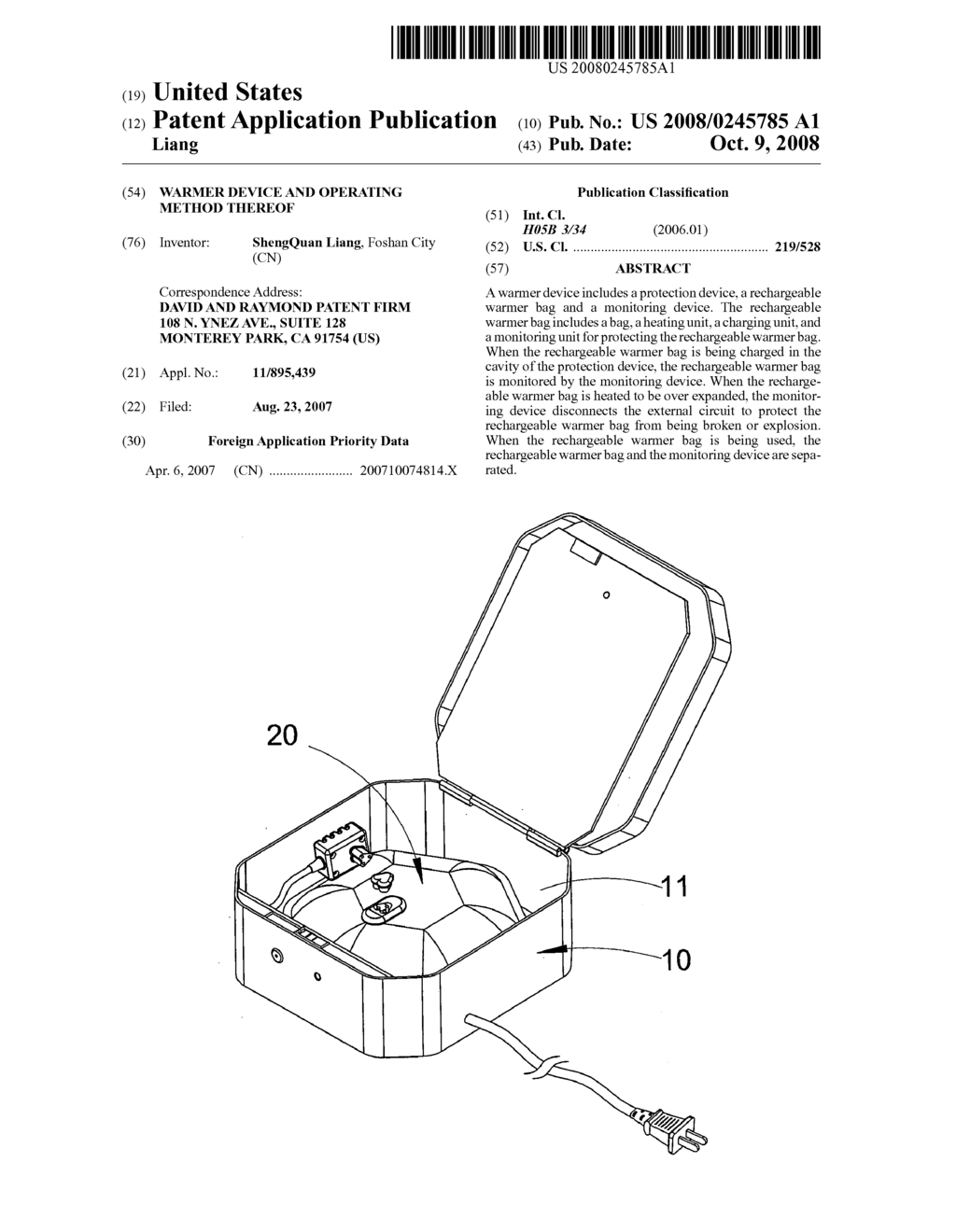 Warmer Device and operating method thereof - diagram, schematic, and image 01