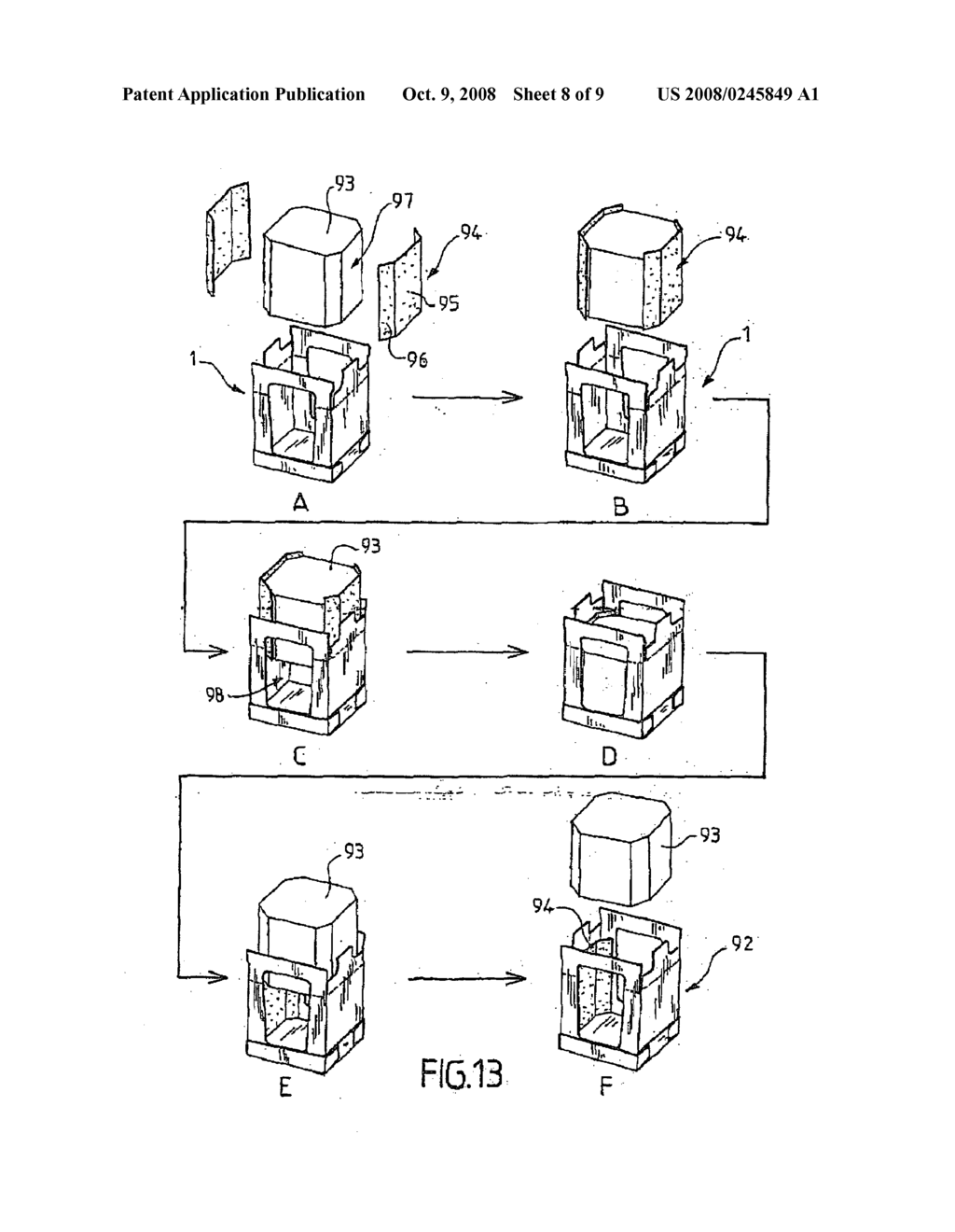 Corrugated Carboard Box with Open-Work Flaps and Assembly of Blanks for Obtaining Same - diagram, schematic, and image 09