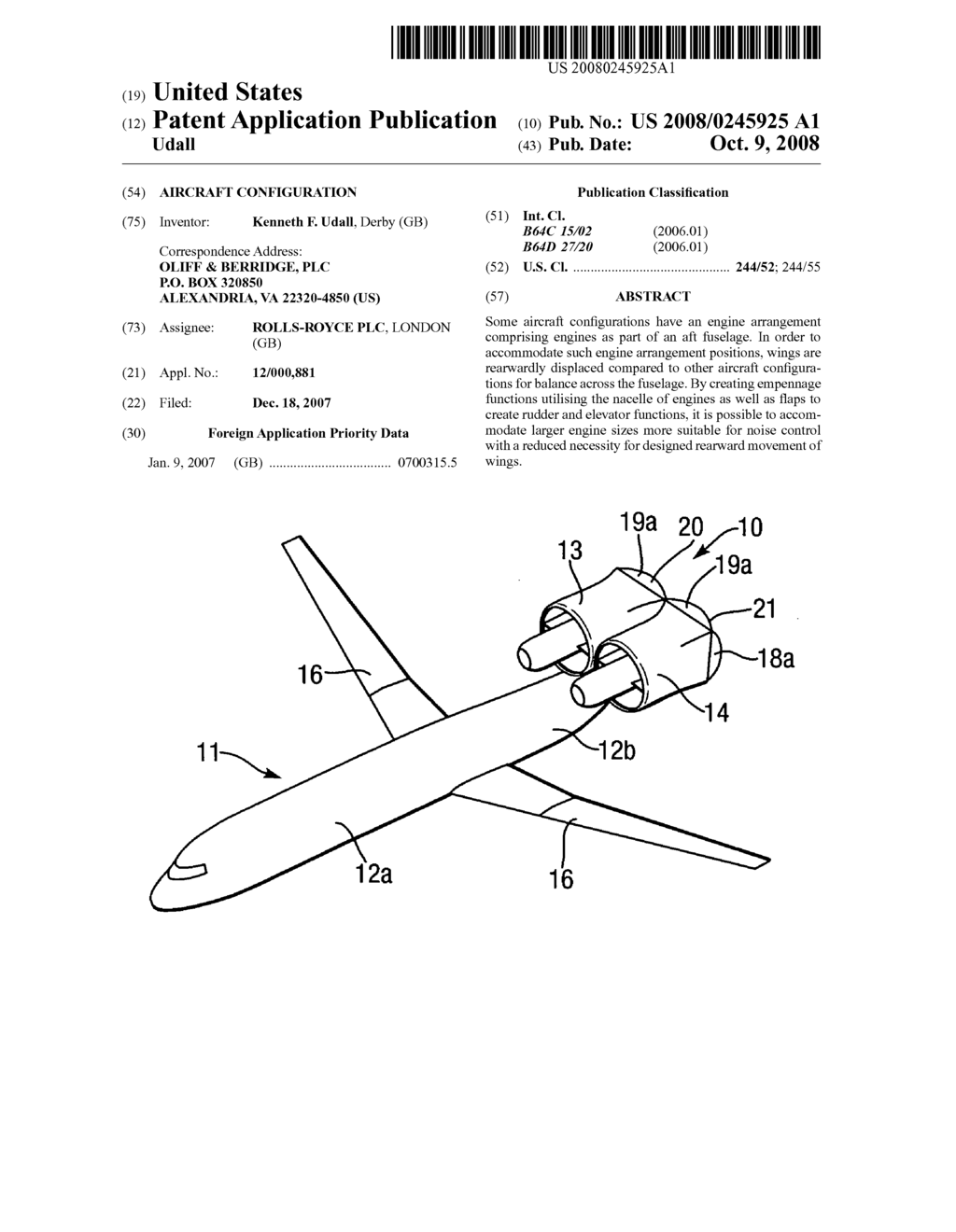 Aircraft configuration - diagram, schematic, and image 01