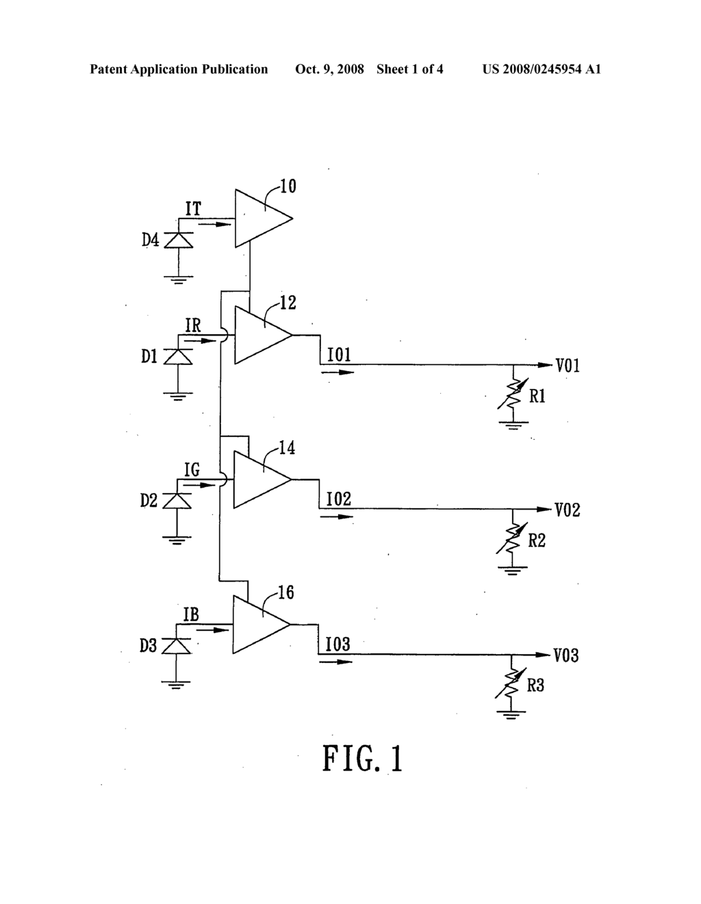 Color sensitive device with temperature compensation and variable gain and display system using the same - diagram, schematic, and image 02