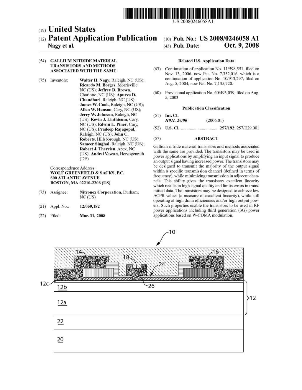 GALLIUM NITRIDE MATERIAL TRANSISTORS AND METHODS ASSOCIATED WITH THE SAME - diagram, schematic, and image 01