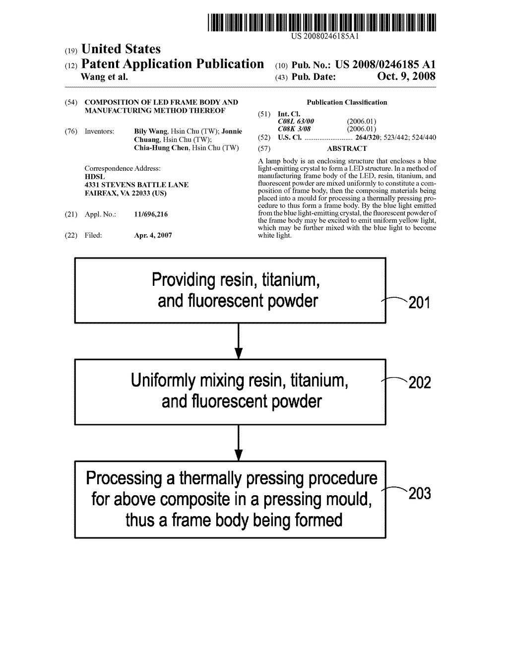 COMPOSITION OF LED FRAME BODY AND MANUFACTURING METHOD THEREOF - diagram, schematic, and image 01