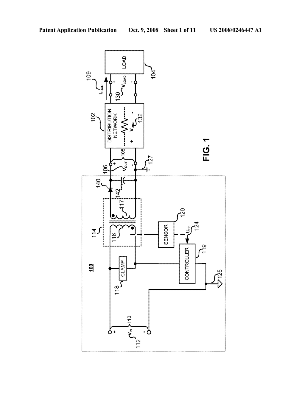 METHOD AND APPARATUS FOR INTEGRATED CABLE DROP COMPENSATION OF A POWER CONVERTER - diagram, schematic, and image 02