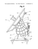 Enclosed mobile/transportable satellite antenna system diagram and image