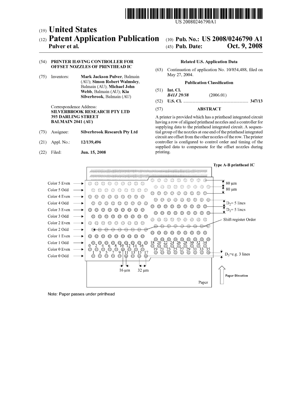 Printer Having Controller For Offset Nozzles Of Printhead IC - diagram, schematic, and image 01