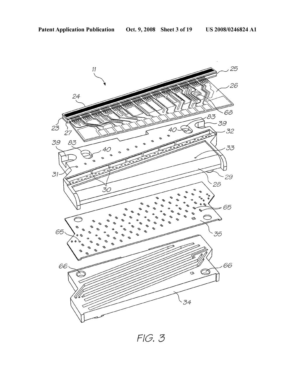 MODULAR PAGEWIDTH PRINTHEAD ASSEMBLY HAVING A FLUID DISTRIBUTION ASSEMBLY WITH ELASTOMERIC PADS FOR TAKING UP TOLERANCE - diagram, schematic, and image 04