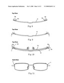 Hook components with nylon strings elasticity mechanism for eyeglasses diagram and image