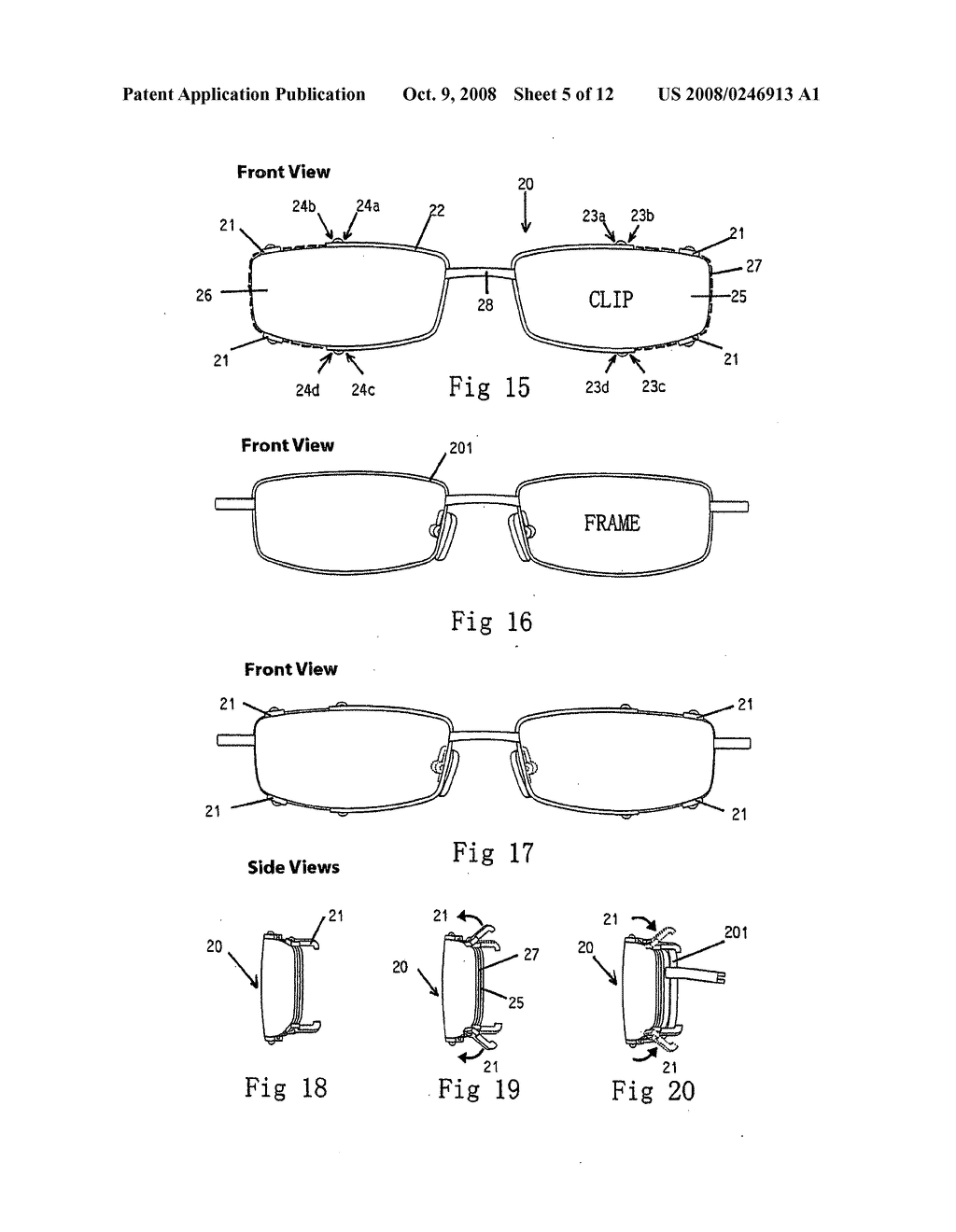 Hook components with nylon strings elasticity mechanism for eyeglasses - diagram, schematic, and image 06