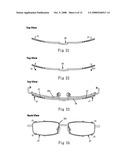 Hook components with nylon strings elasticity mechanism for eyeglasses diagram and image