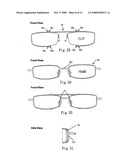 Hook components with nylon strings elasticity mechanism for eyeglasses diagram and image